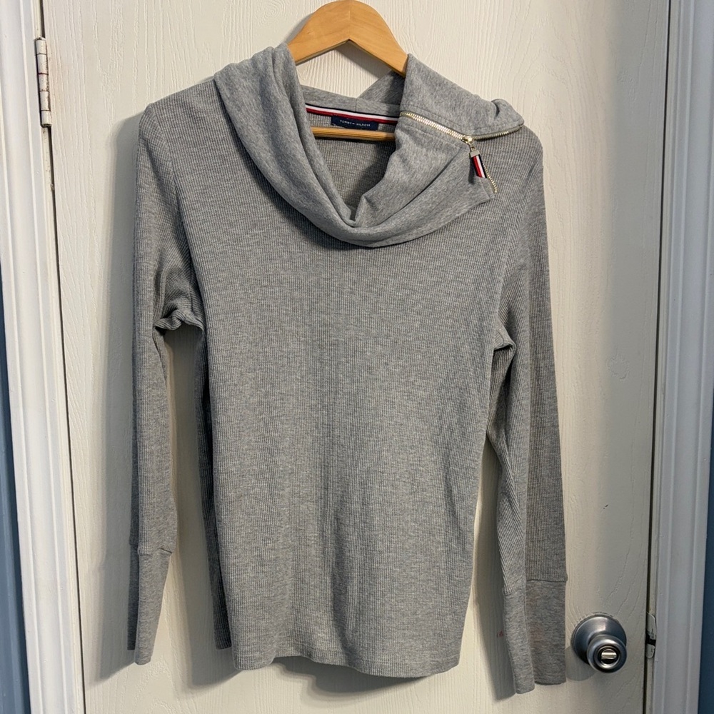 Tommy Hilfiger Light Gray Cowl Neck Sweater